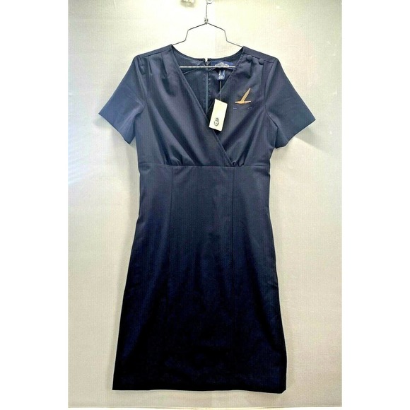 Land's End Outfitters Women's Navy Dress Size 2 Lined Embroidered Bird NEW - Picture 12 of 12